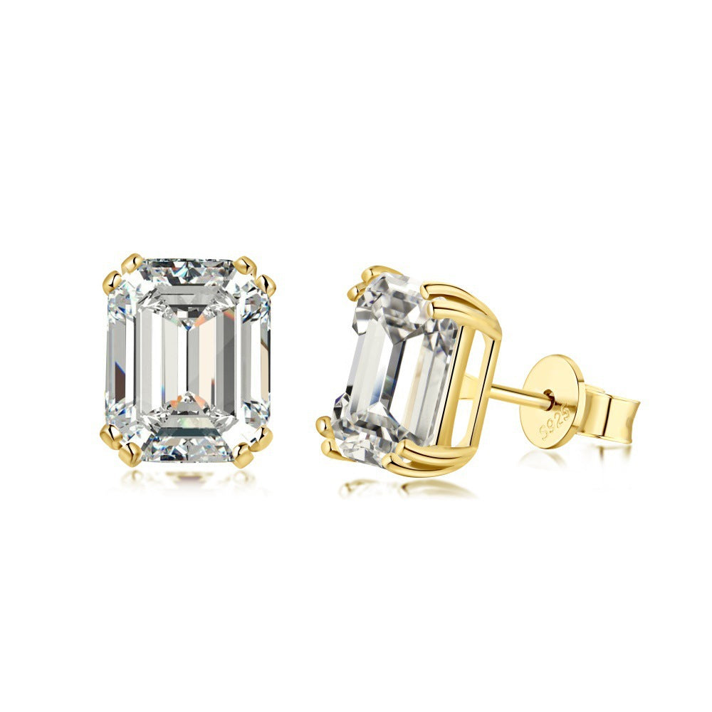 S925 Sterling Silver Gold Miniature Stud Earrings