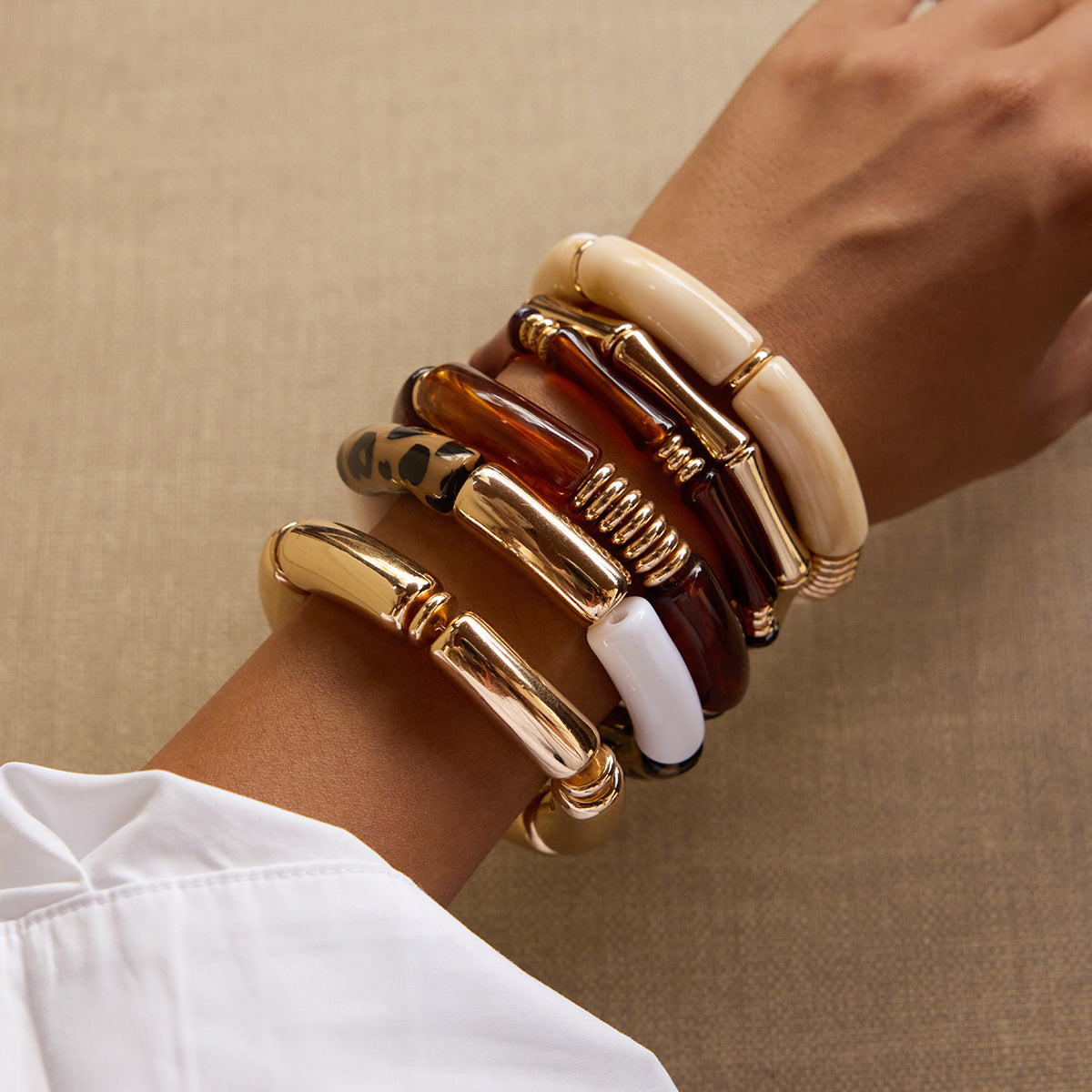 UV gold-plated resin acrylic bamboo bracelet
