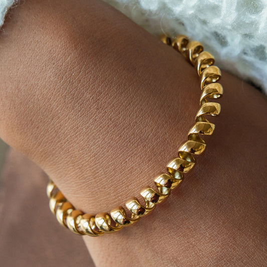 Telephone wire titanium steel open bracelet