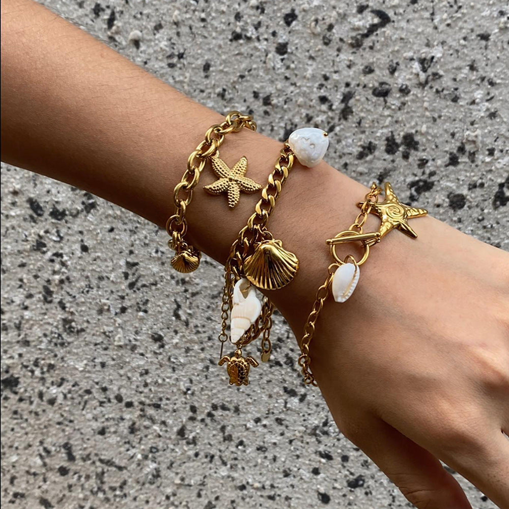 Titanium steel shell holiday wind bracelet