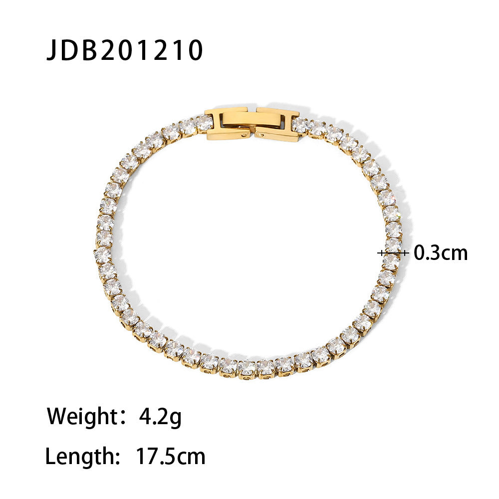 Delicate Stainless Steel Zircon Bracelet