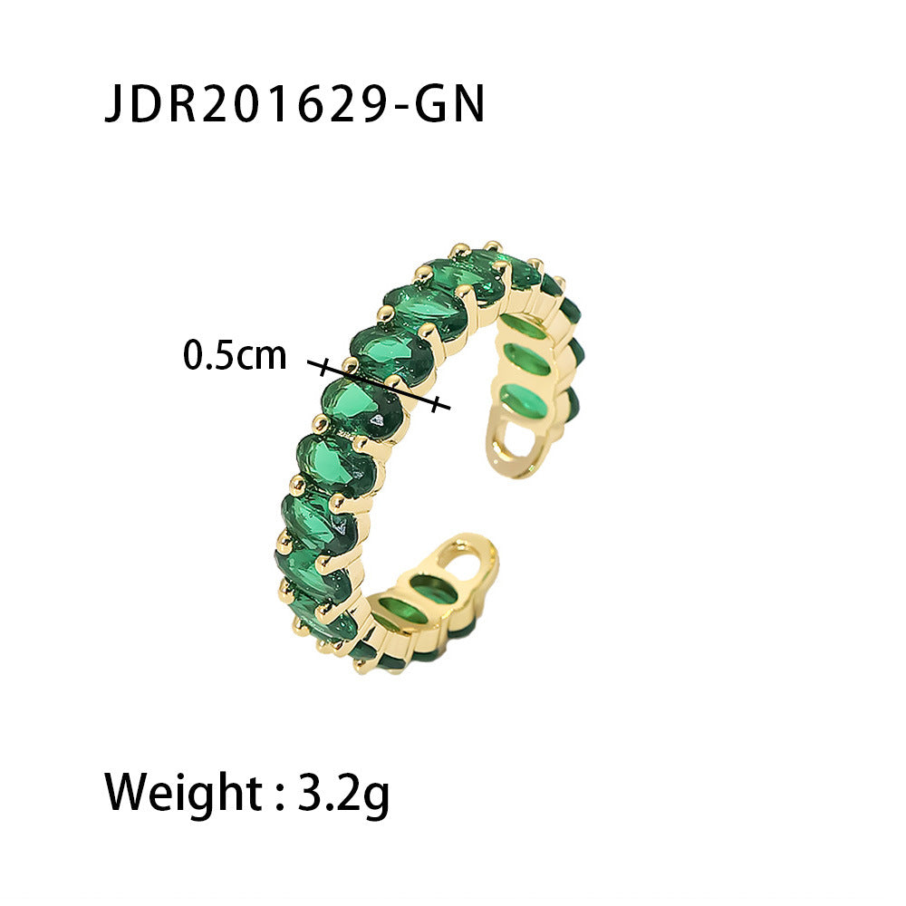 Stainless steel love zircon ring
