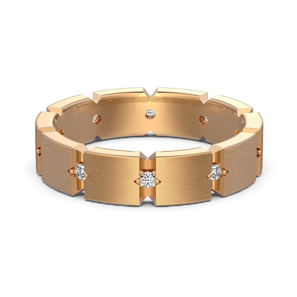 S925 Sterling Silver Plain Silver Male and Female Couple Ring-2