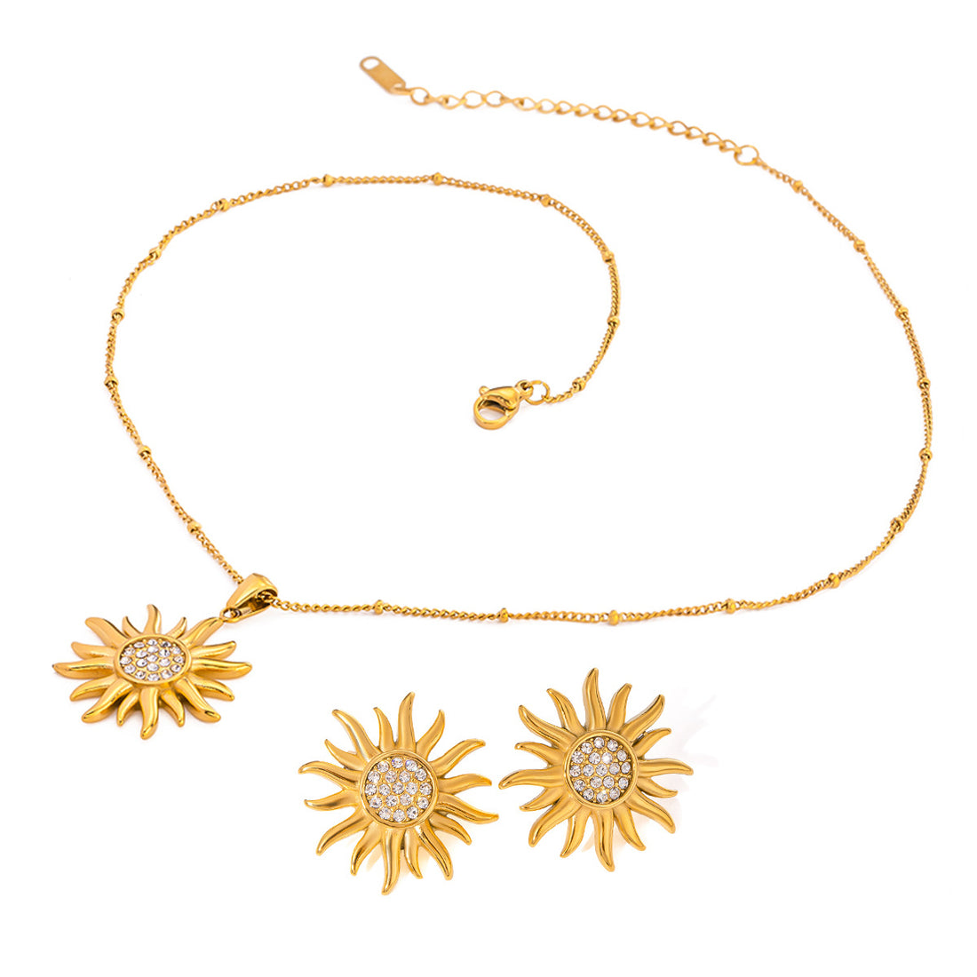 Sunflower Pendant Flower Stainless Steel Necklace