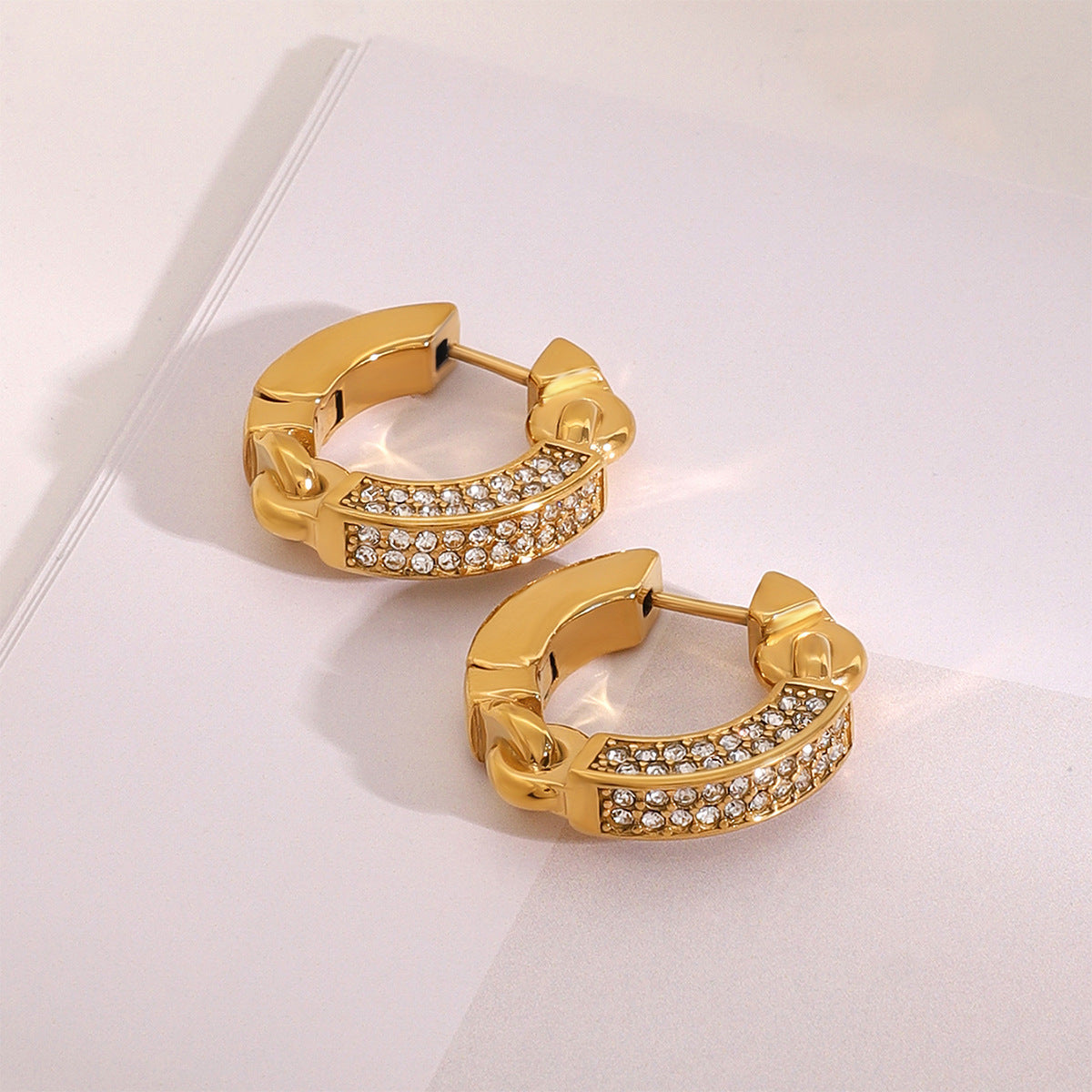 Stainless Steel Diamond Earrings