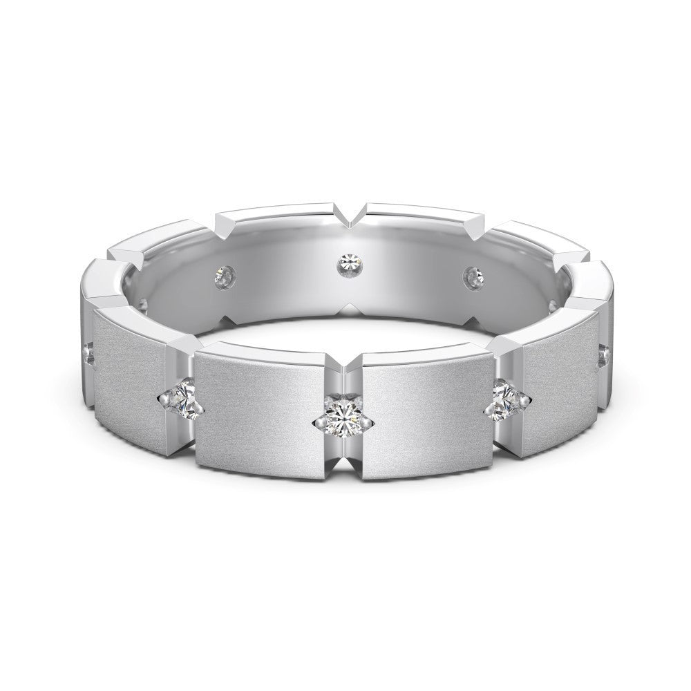 S925 Sterling Silver Plain Silver Male and Female Couple Ring-2