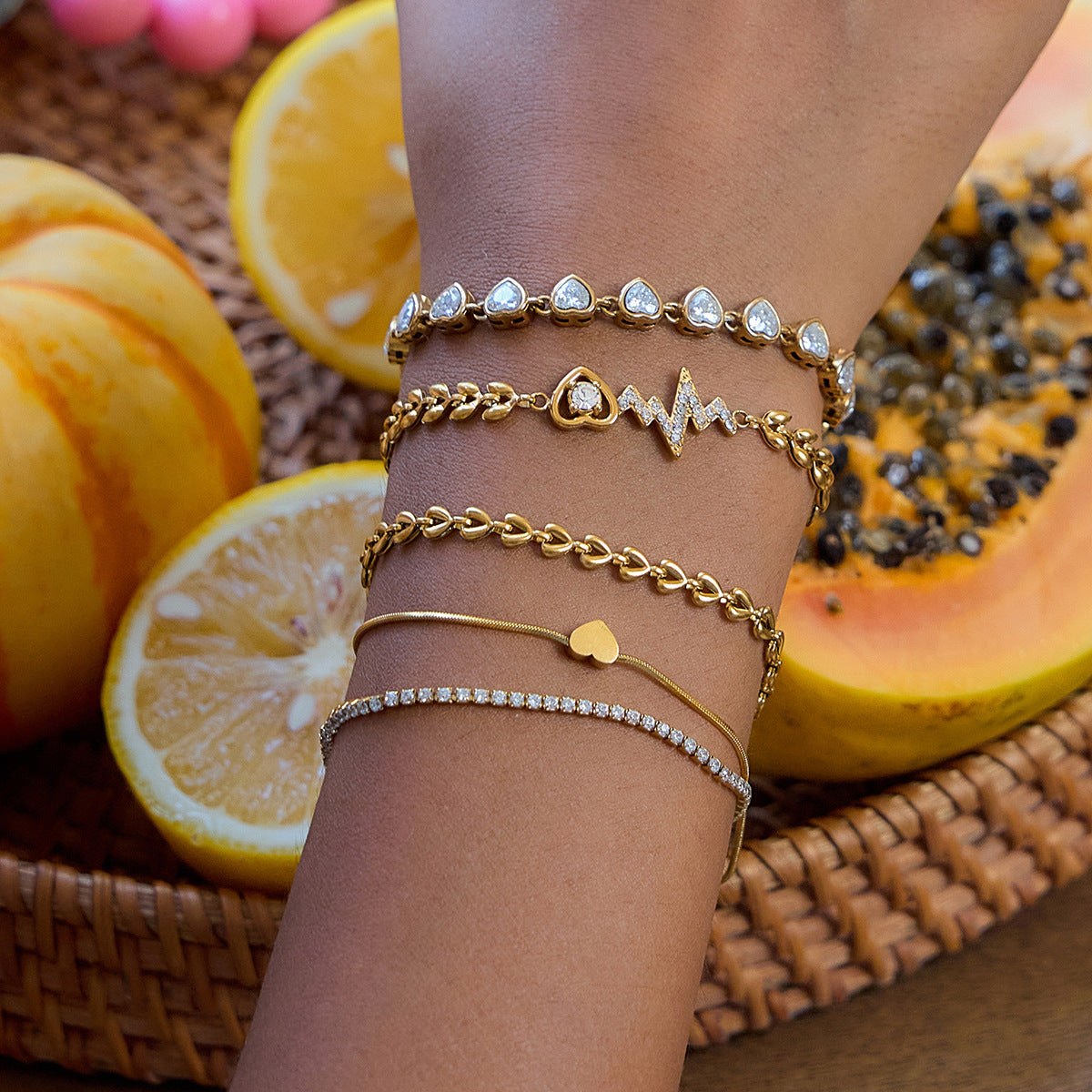 Zircon Love Double Bracelet