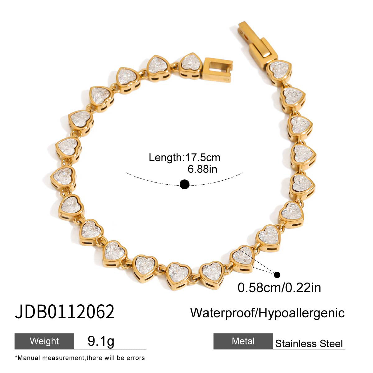 Stainless steel zircon stacked bracelet