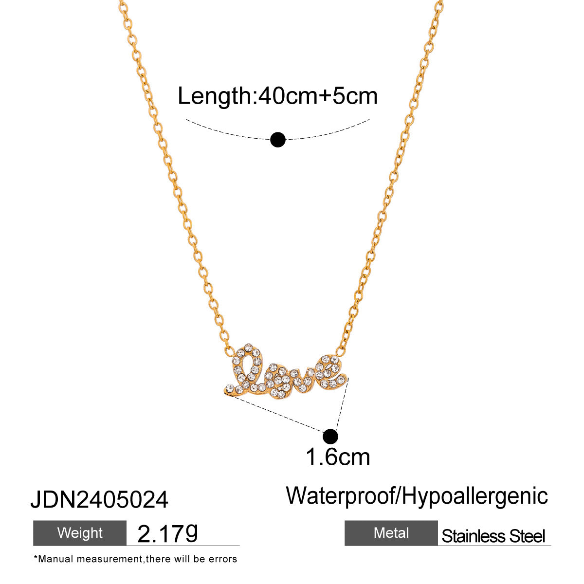 Stainless steel letter necklace