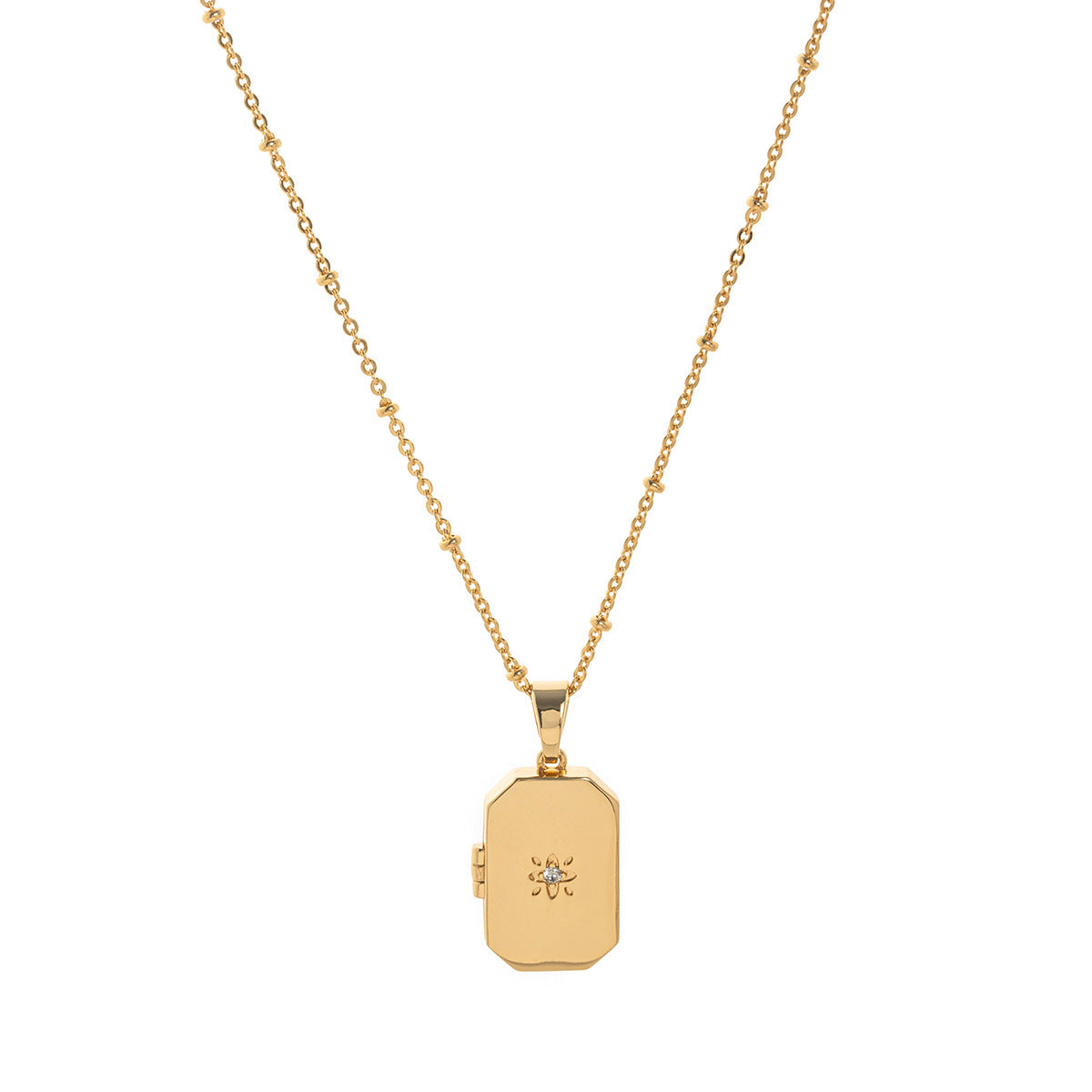 Butterfly shell photo frame necklace can be opened and closed.