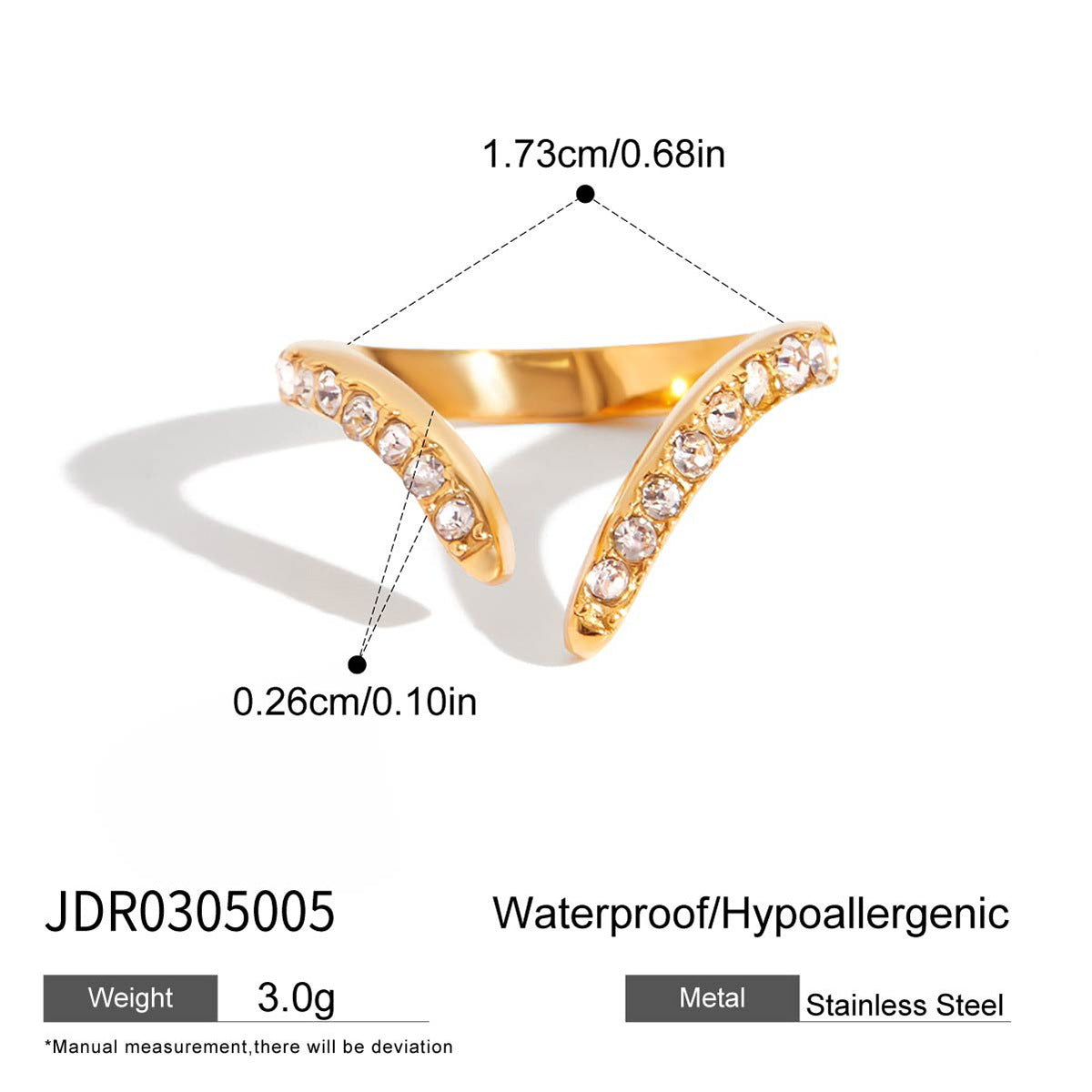 Titanium steel zircon ring does not fade