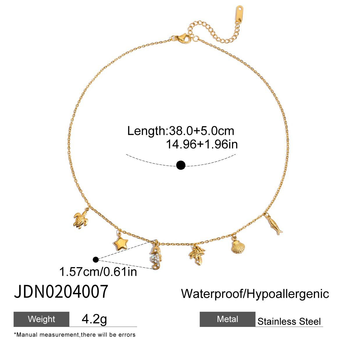 Titanium steel tassel stacked necklace