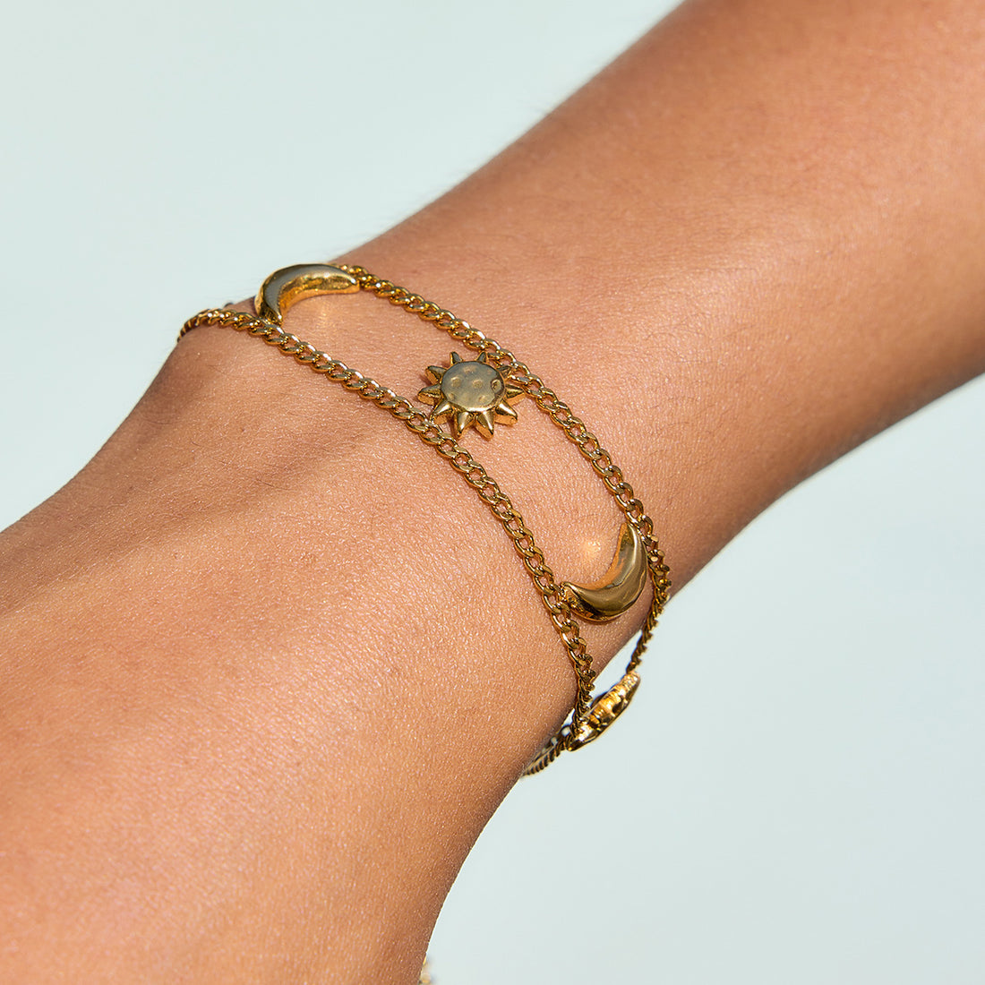 Star Moon Stainless Steel Bracelet