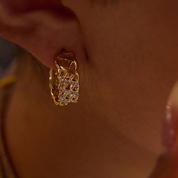 Stainless steel mesh earrings