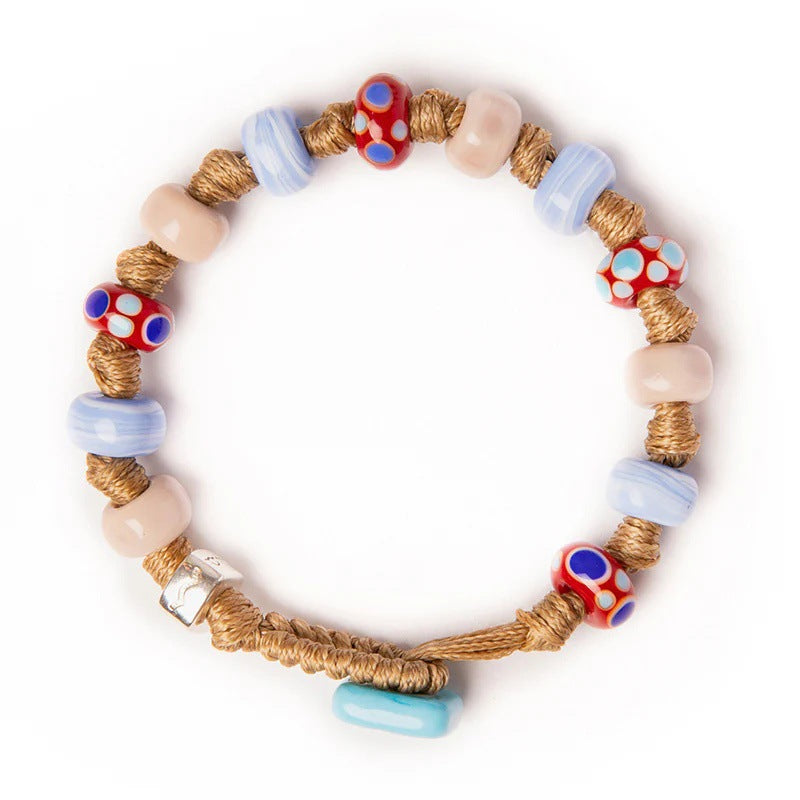 Rice bead beaded bracelet