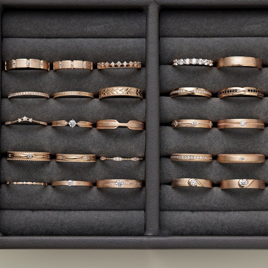 S925 Sterling Silver Plain Silver Male and Female Couple Ring-2