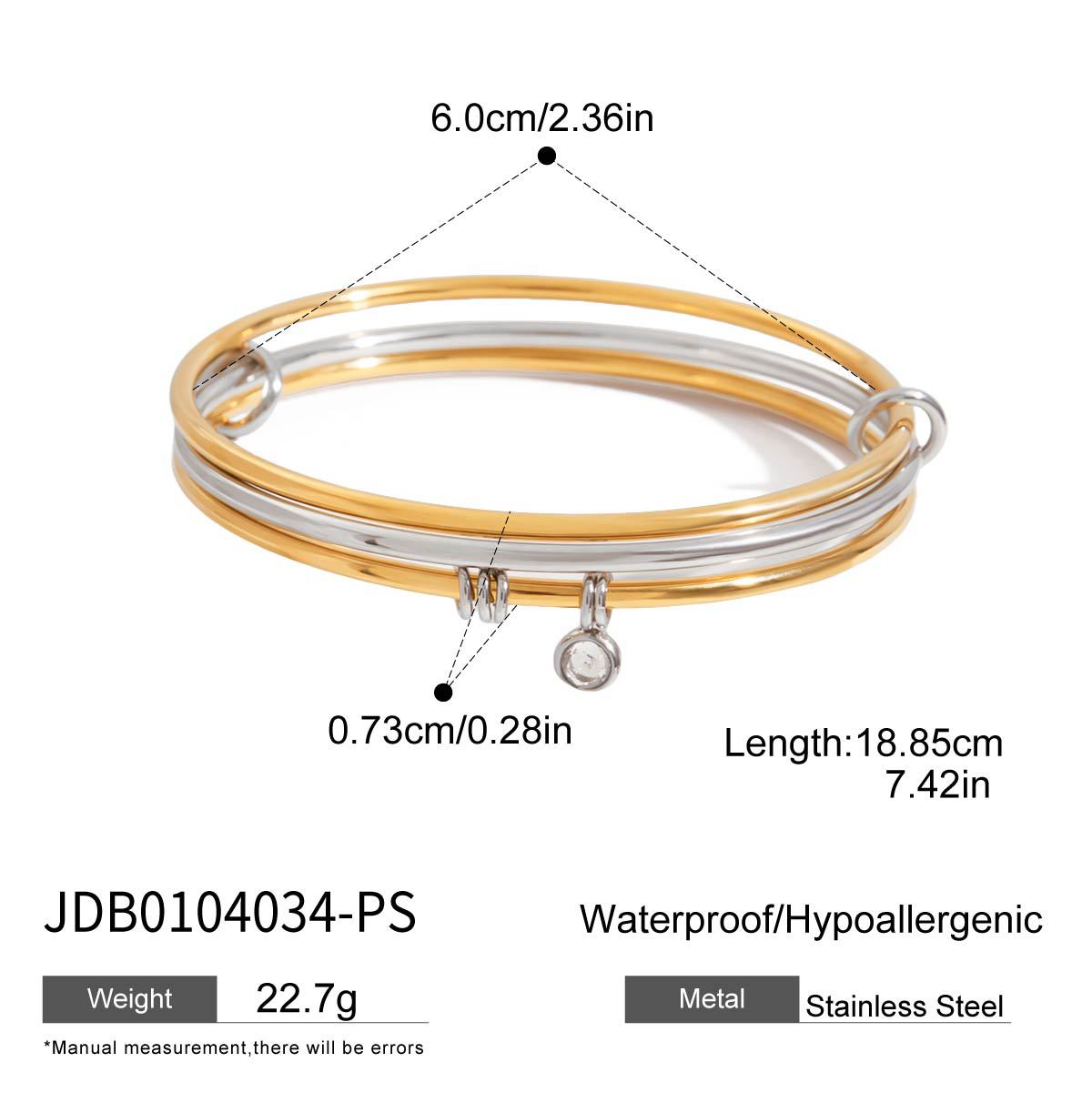Stainless steel zircon multi-layer bracelet