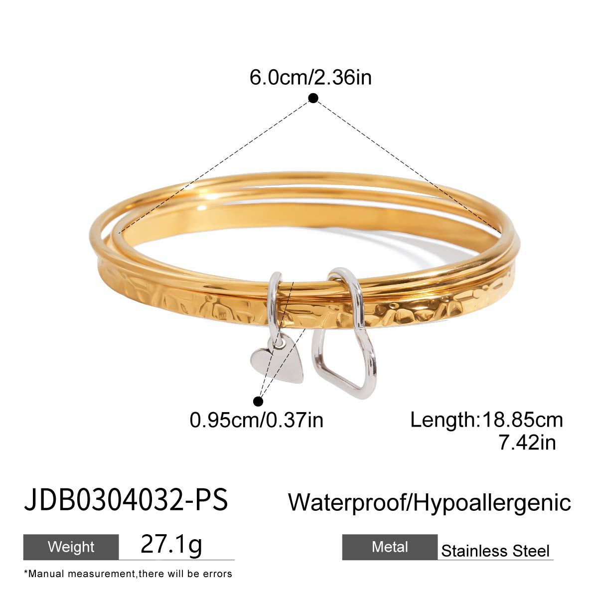 Stainless steel zircon multi-layer bracelet
