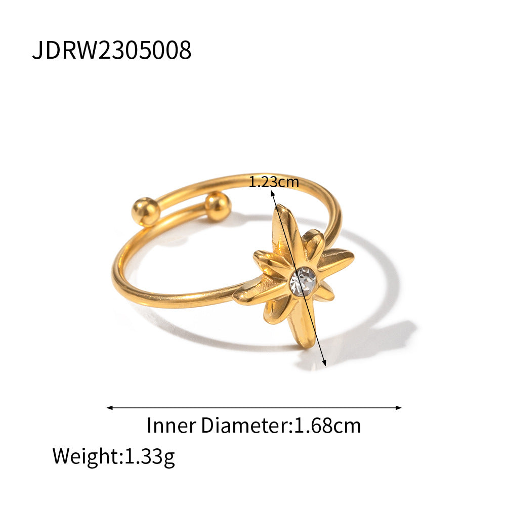 Octagram open ring