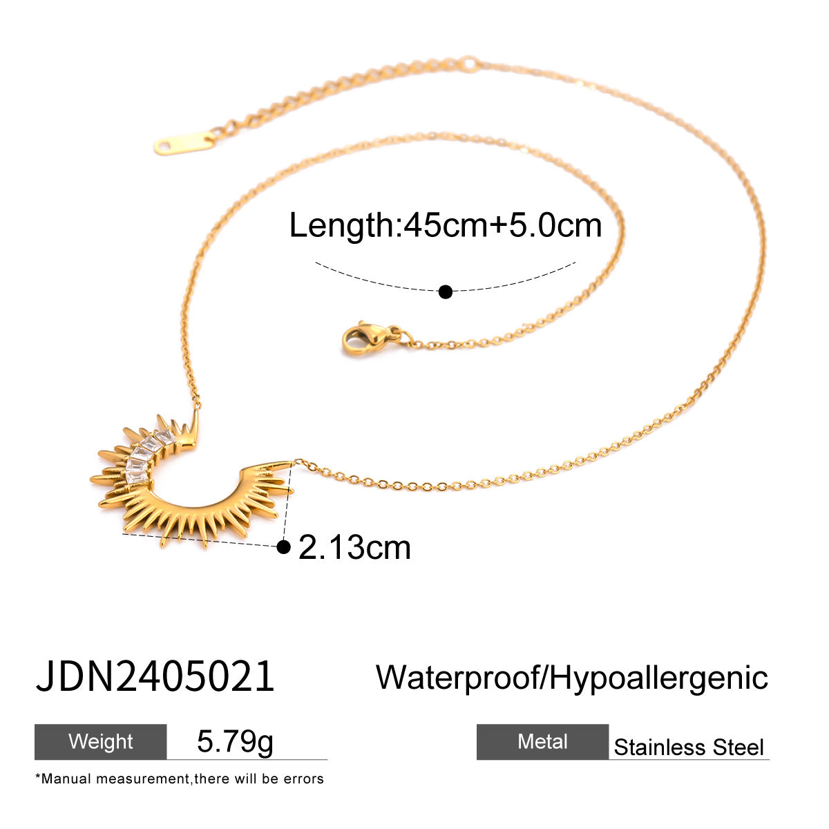 Star pendant stainless steel necklace