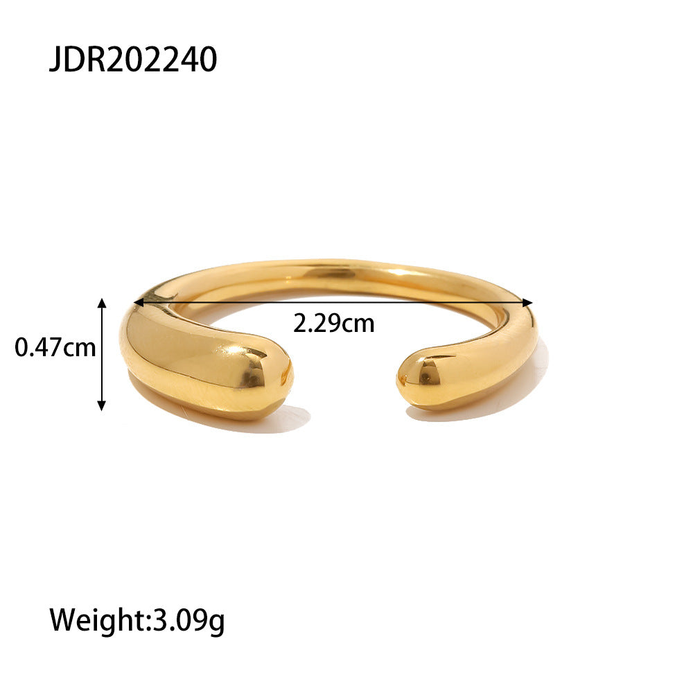 Stainless steel love zircon ring