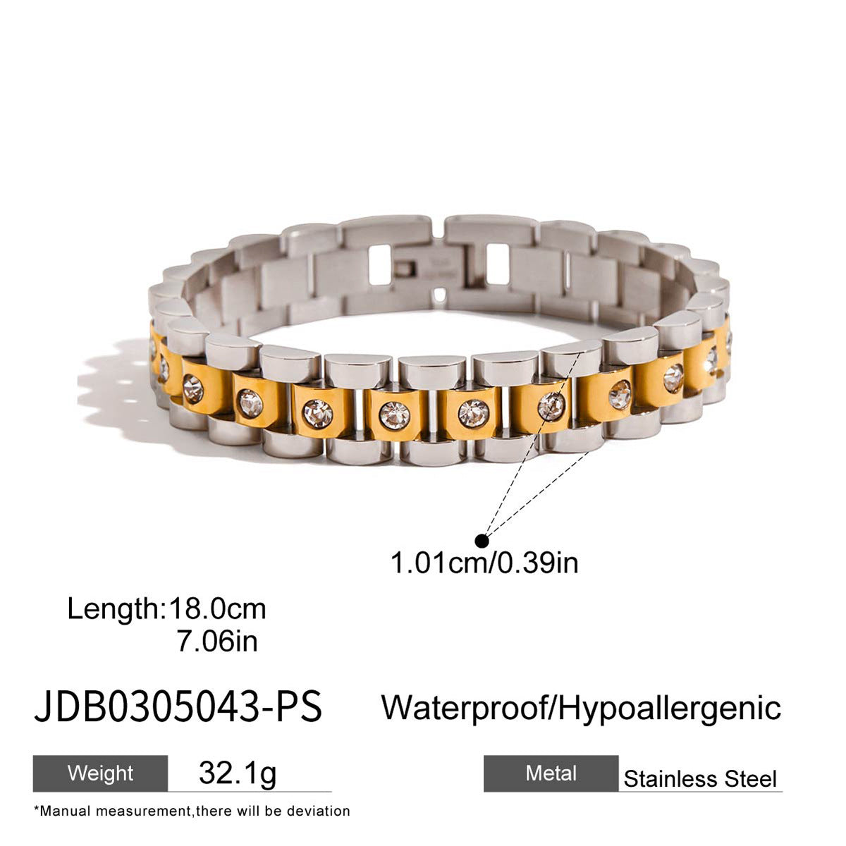 Moon stainless steel bracelet