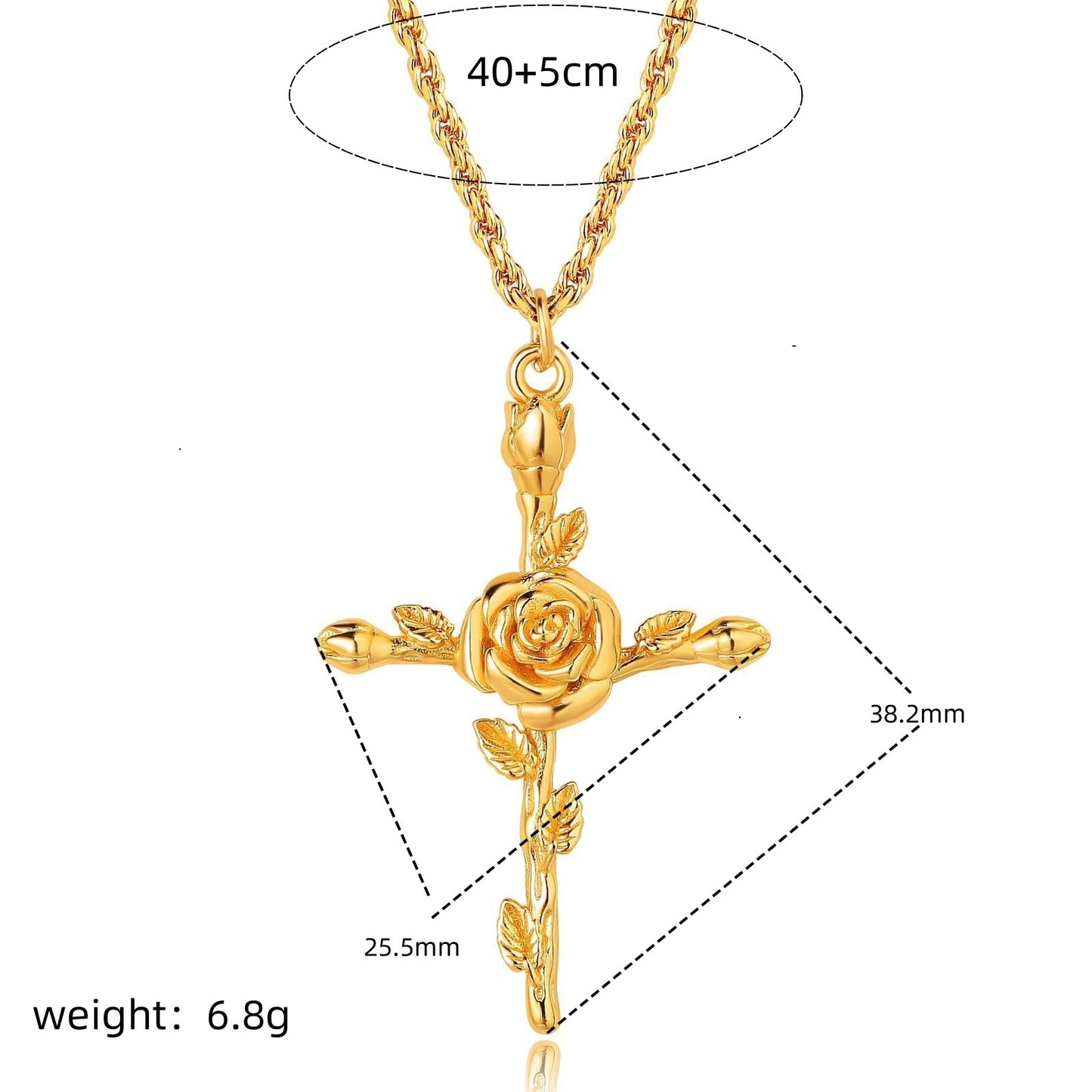 December Flower Cross Birth Flower Necklace