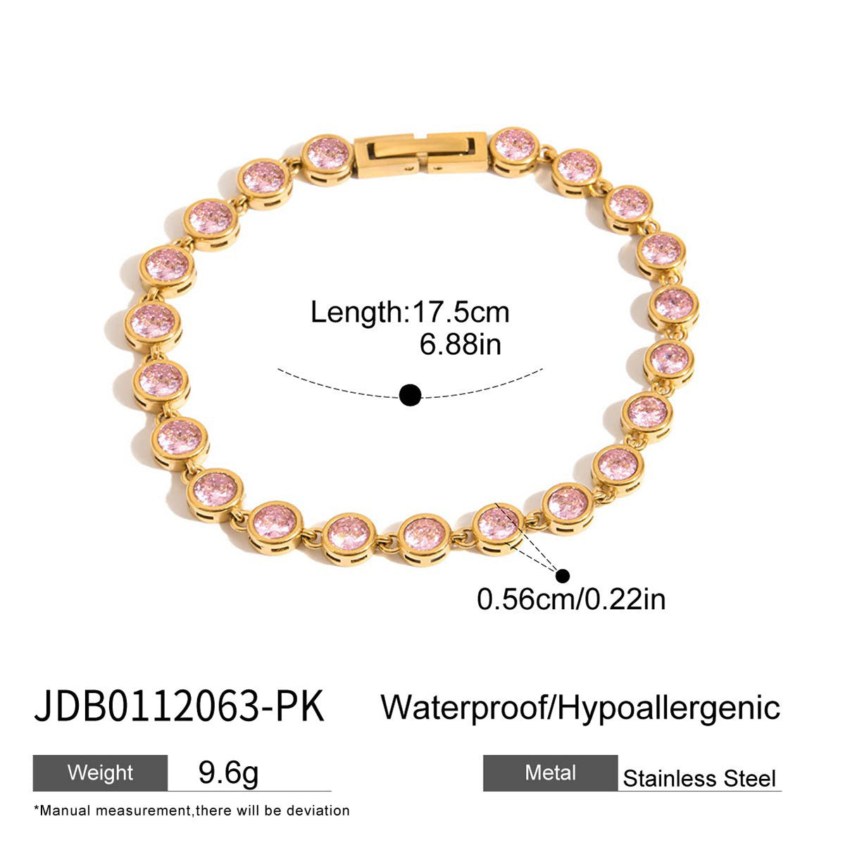 Stainless steel full diamond bracelet