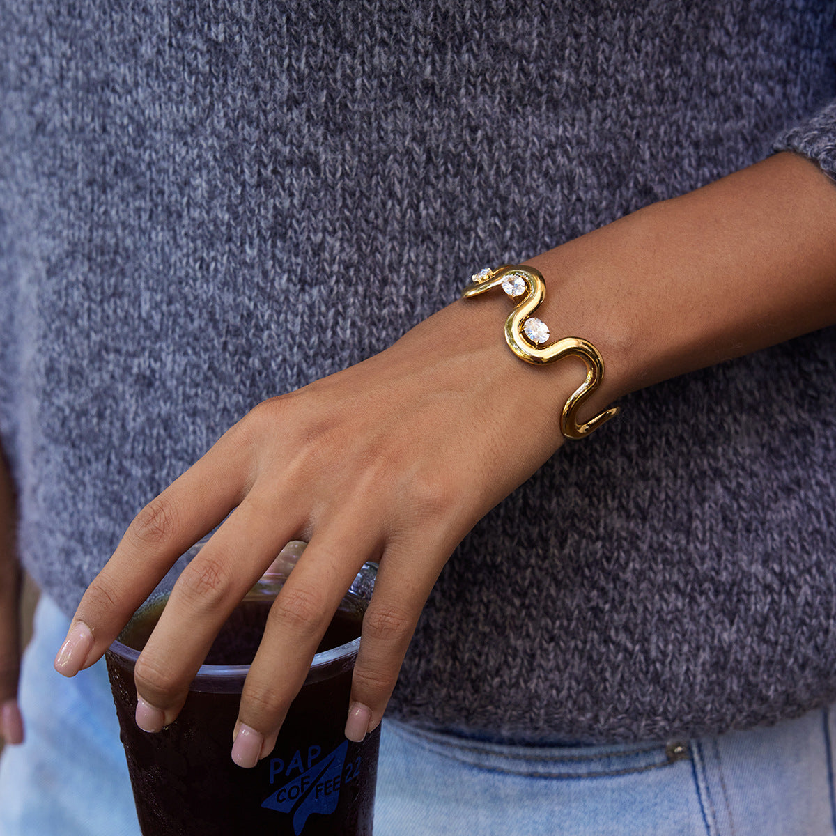 Stainless steel zircon bracelet