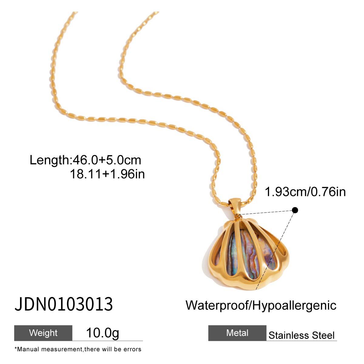 Abalone shell titanium steel necklace