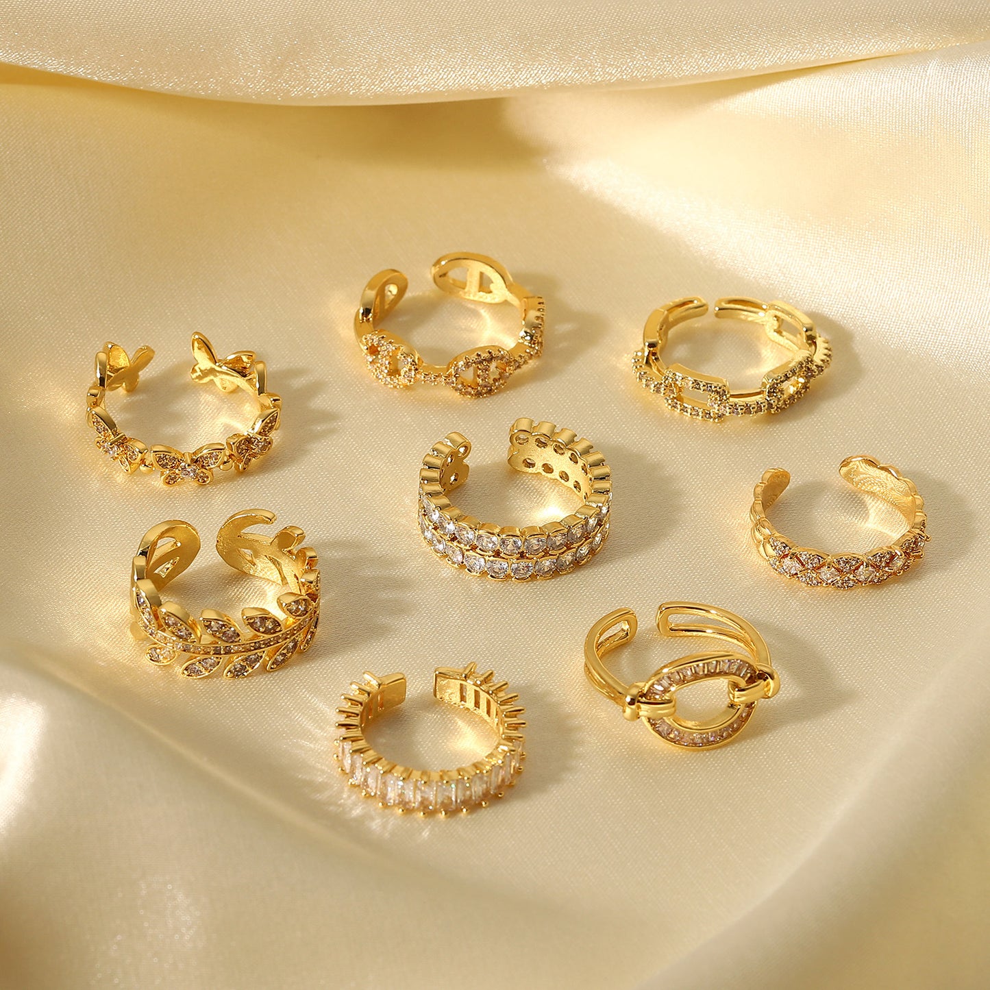 Brass opening adjustable ring