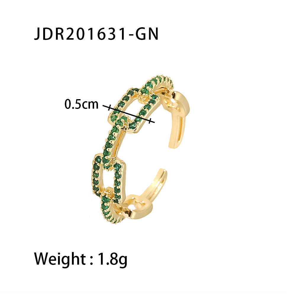 Stainless steel love zircon ring