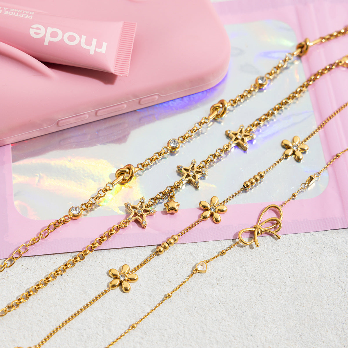 Bow titanium steel bracelet