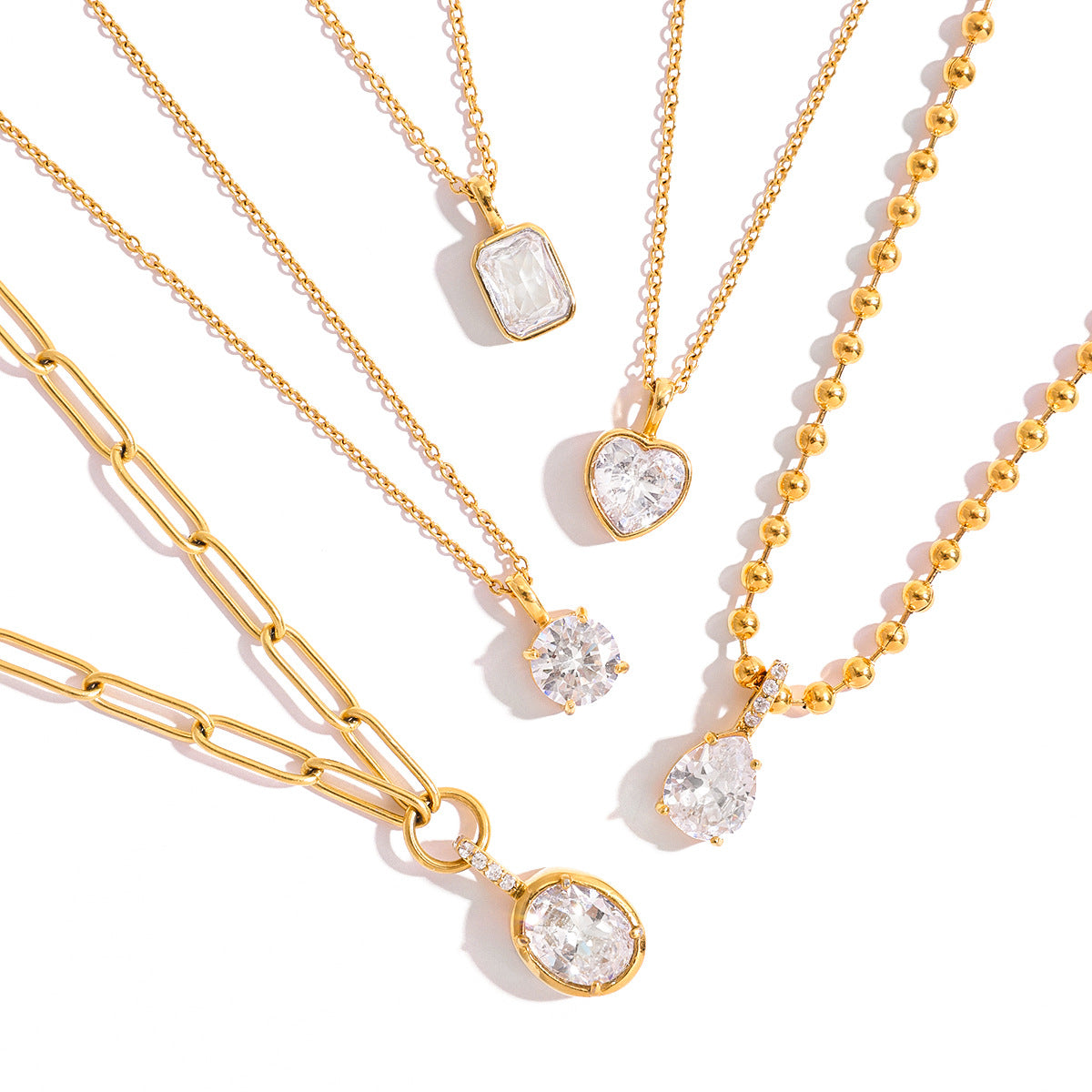 Titanium steel zircon non-fading necklace