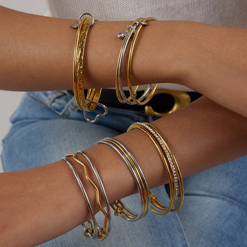 Stainless steel zircon multi-layer bracelet