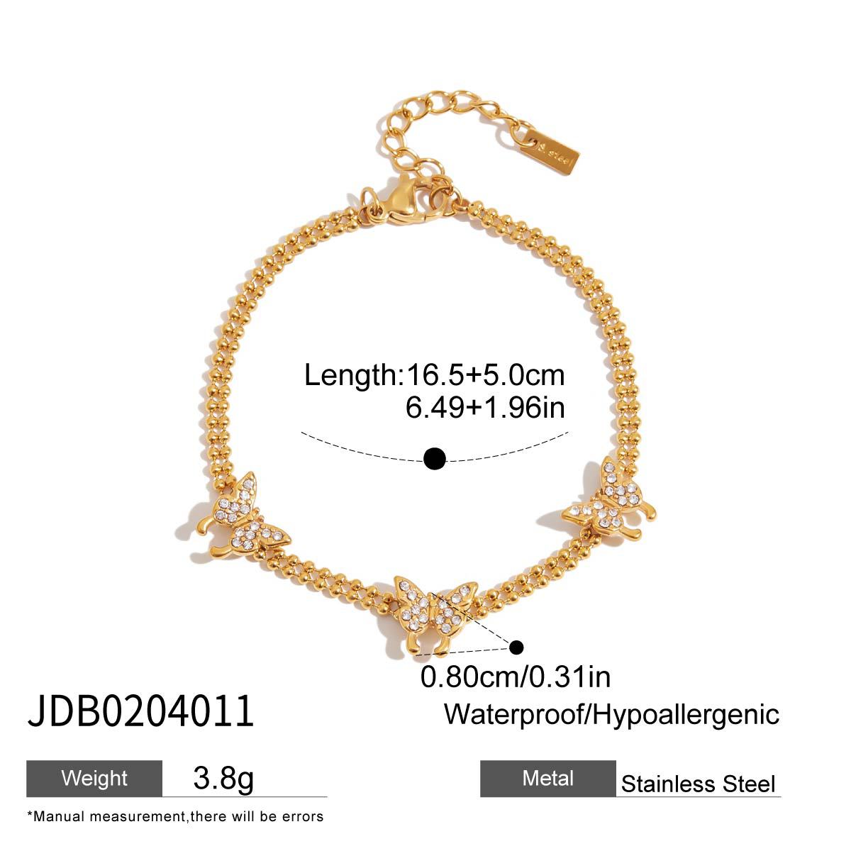 Stainless steel zircon bracelet