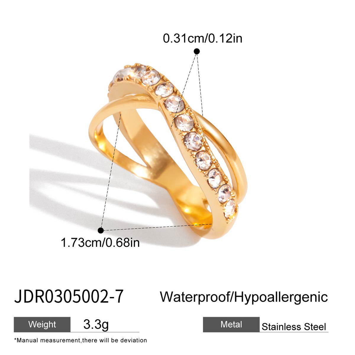 Zircon ring titanium steel does not fade