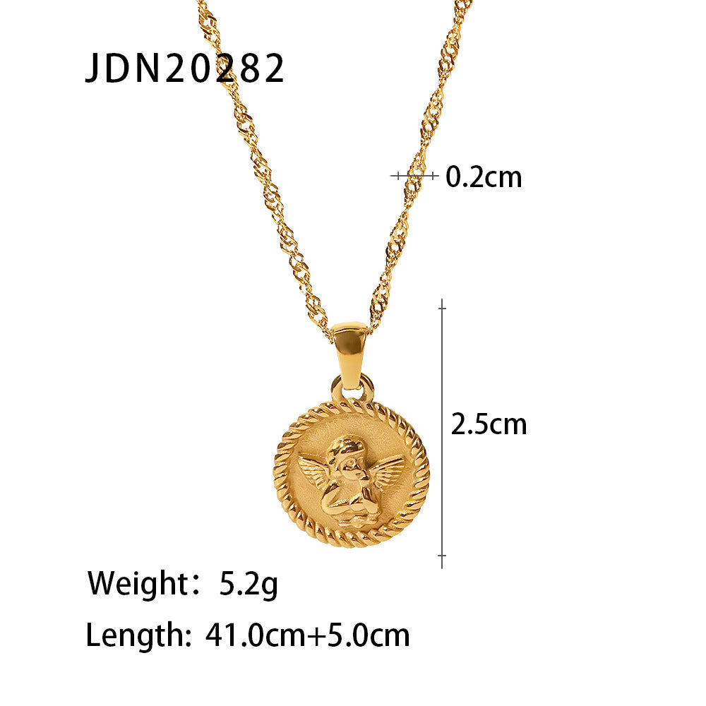 Stainless steel niche titanium steel heart necklace