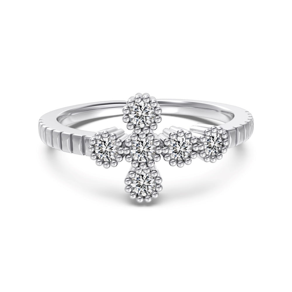 S925 Sterling Silver Vegetarian Ring Cute Stackable Open Ring