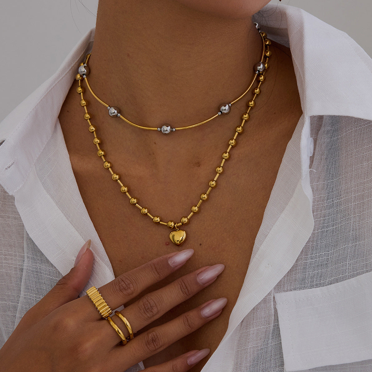 Stainless steel love necklace