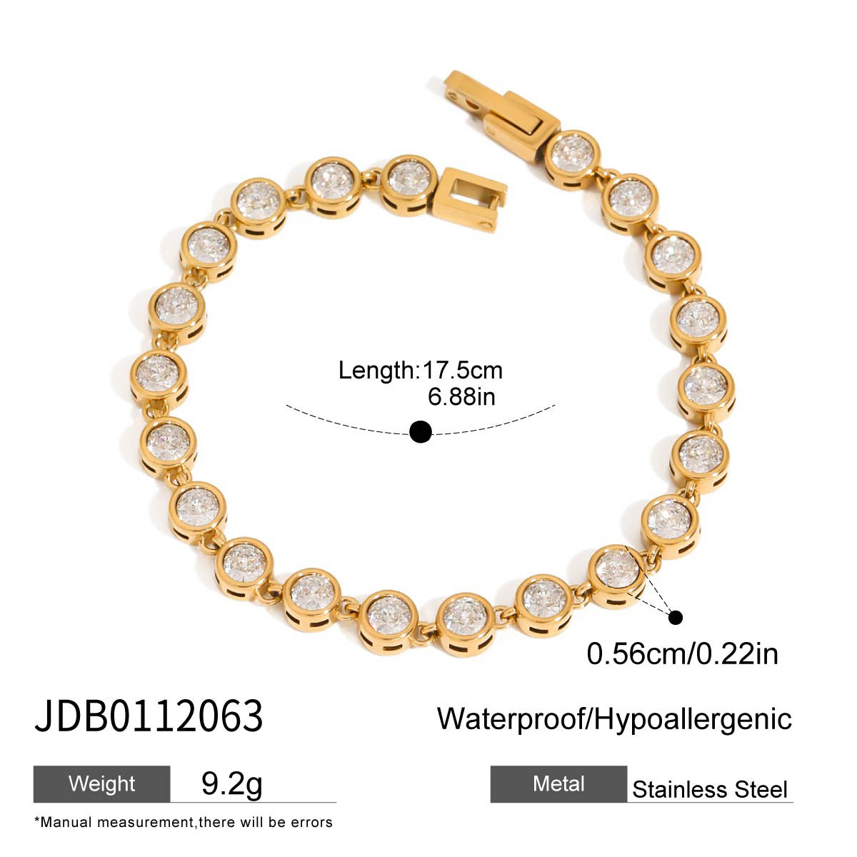 Stainless steel zircon stacked bracelet