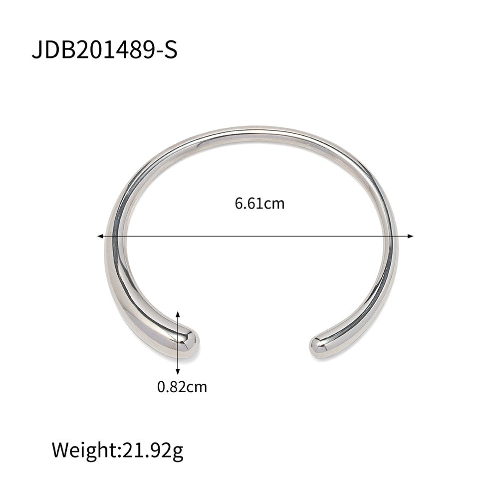 Stainless steel inlaid zircon pearl bracelet