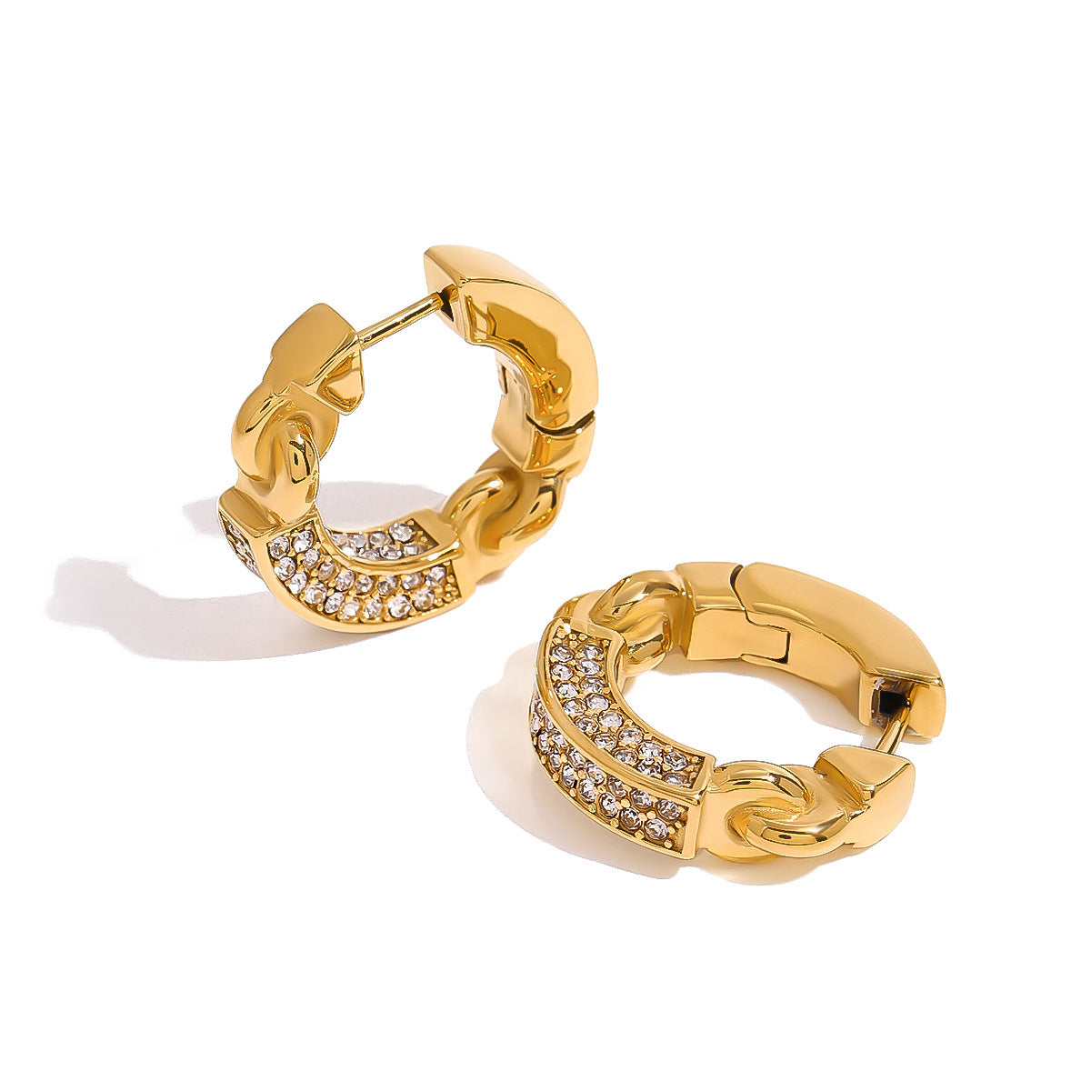 Stainless Steel Diamond Earrings