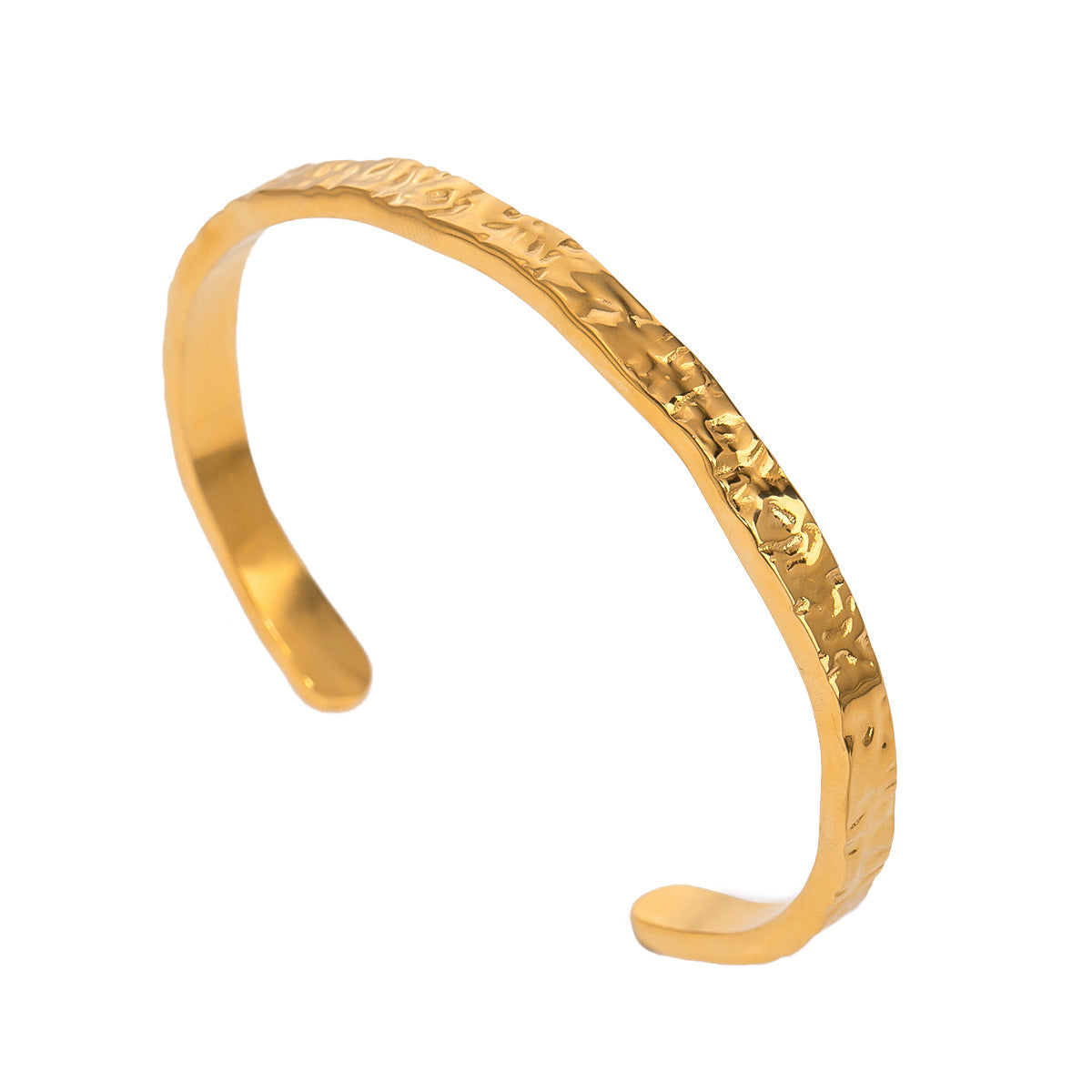 Stainless steel wavy open bracelet