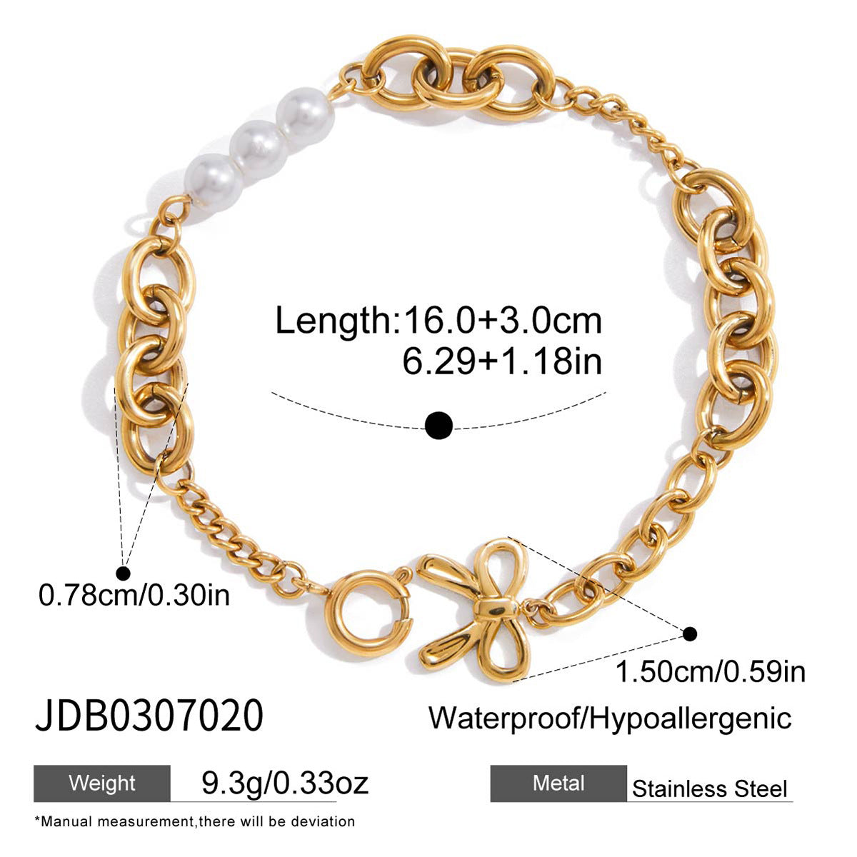 Stainless steel bracelet does not fade