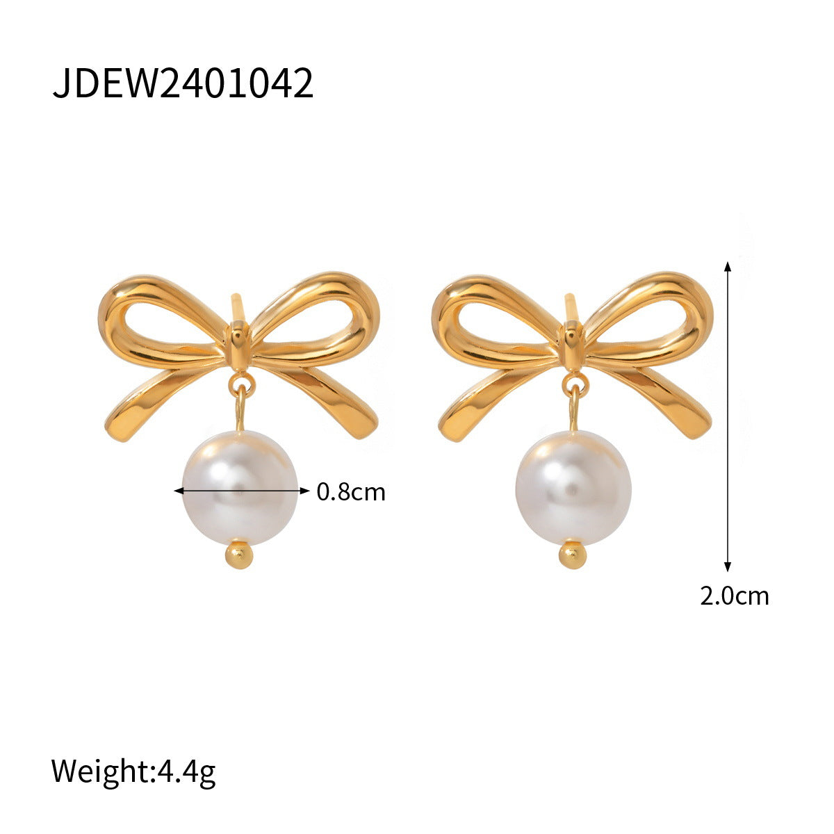 Stainless steel love bow stud earrings