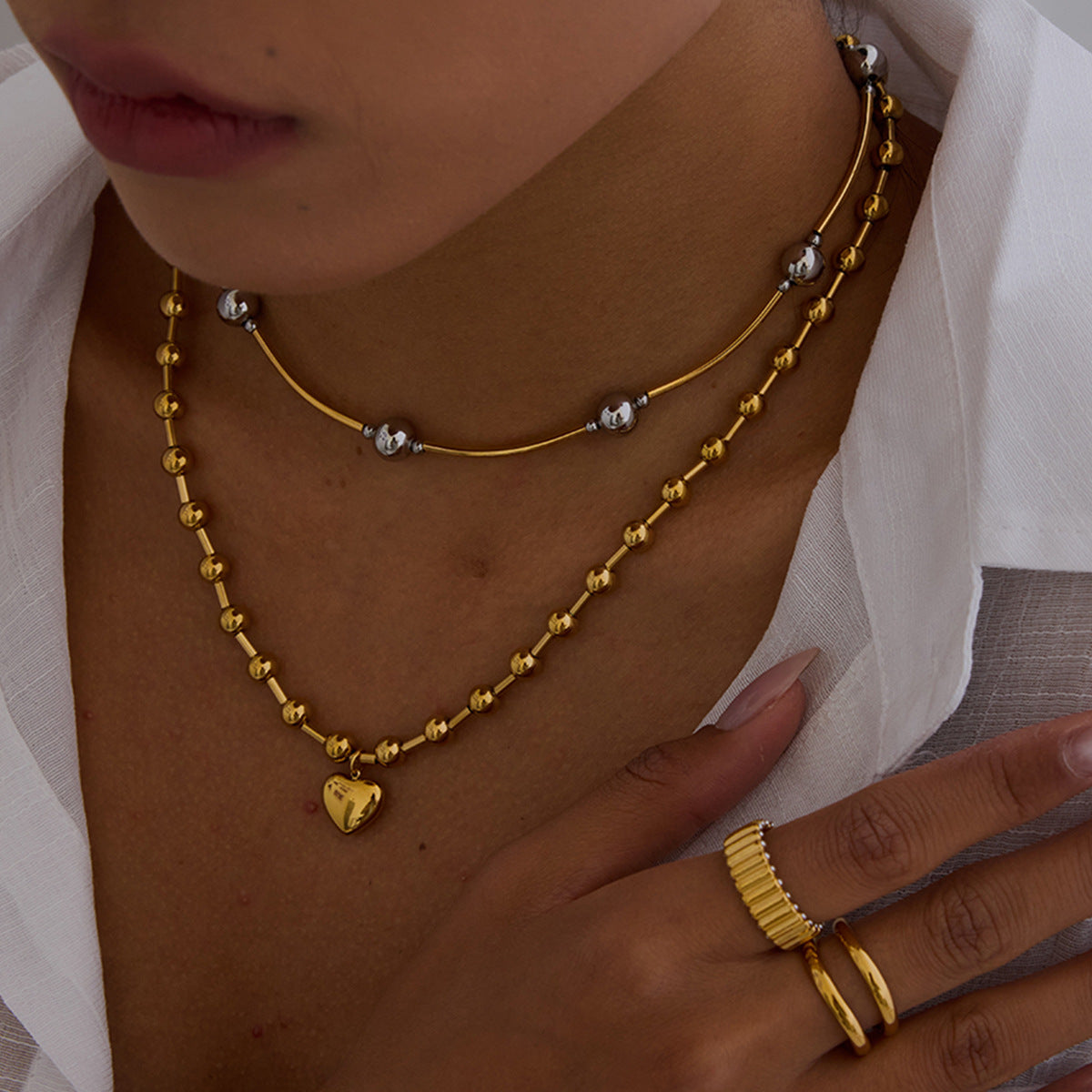 Stainless steel love necklace