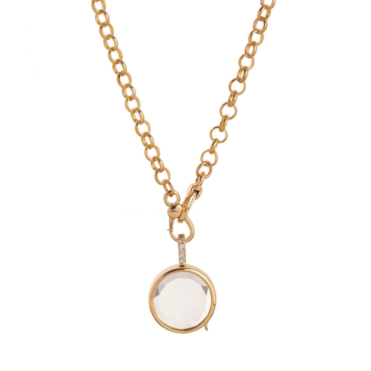 Glass photo box pendant DIY hollow transparent necklace