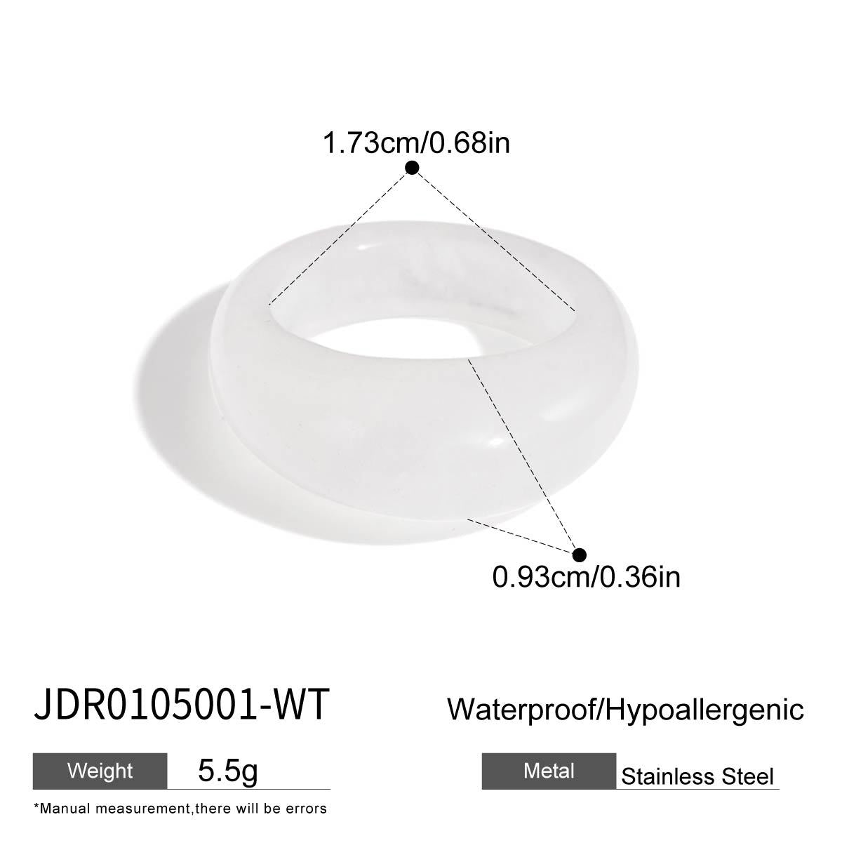 Irregular wide-sided resin bracelet