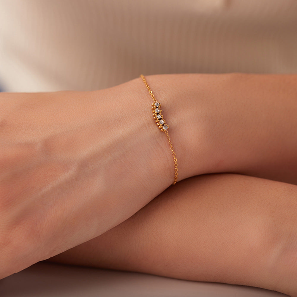 Delicate Stainless Steel Zircon Bracelet